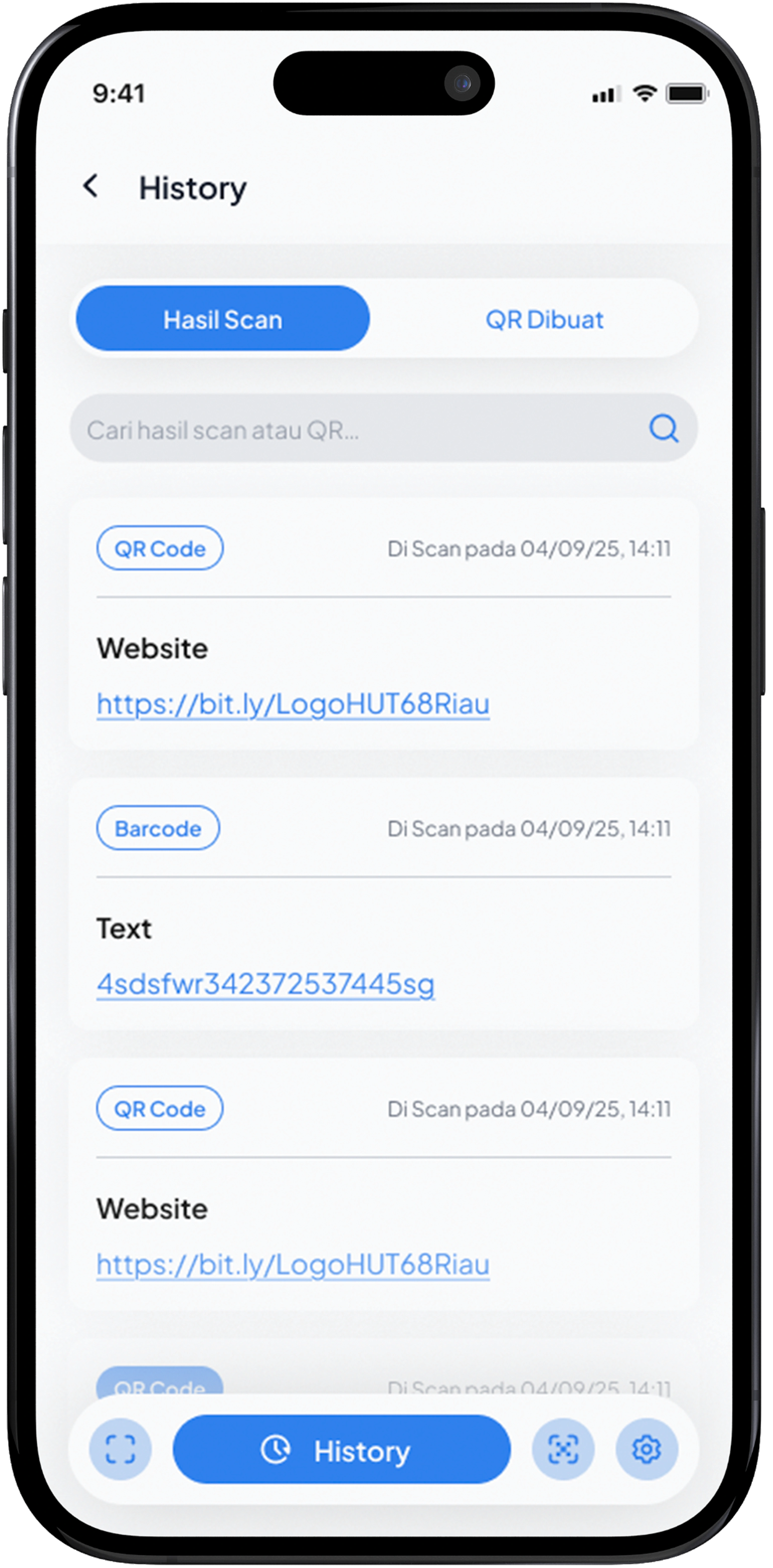 Riwayat QR Code